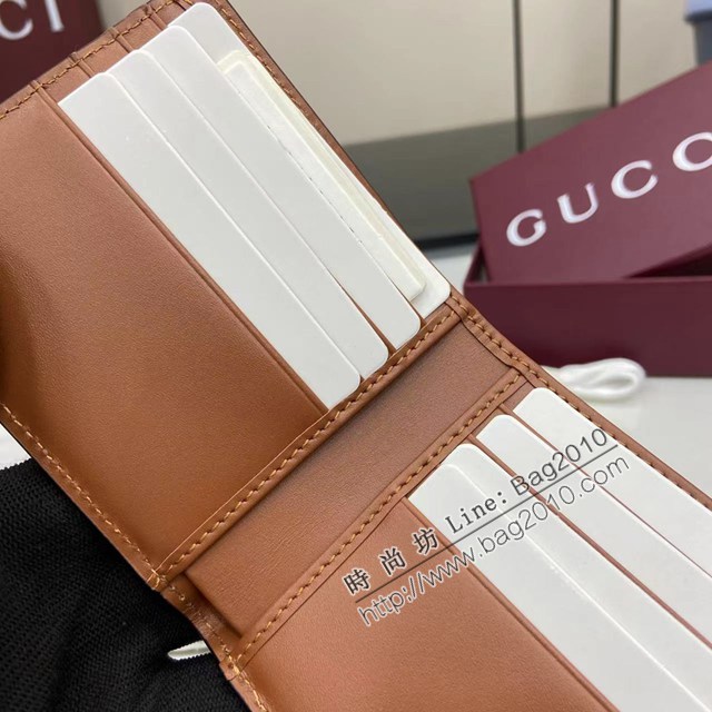 Gucci專櫃古馳最新款Emblem系列雙折錢包男士短夾錢包 jh2694型號：821200